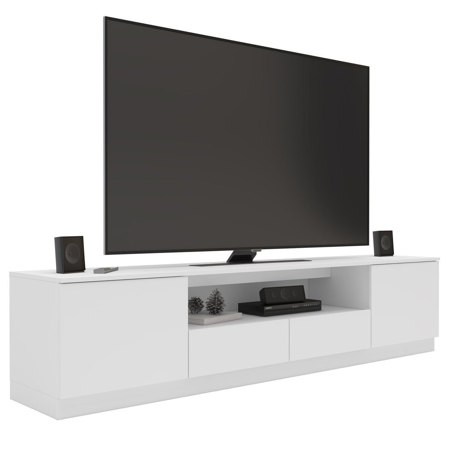 Rack Para Tv 85 Polegadas 2 Portas 2 Gavetas Liz Yescasa Branco - Carrefour