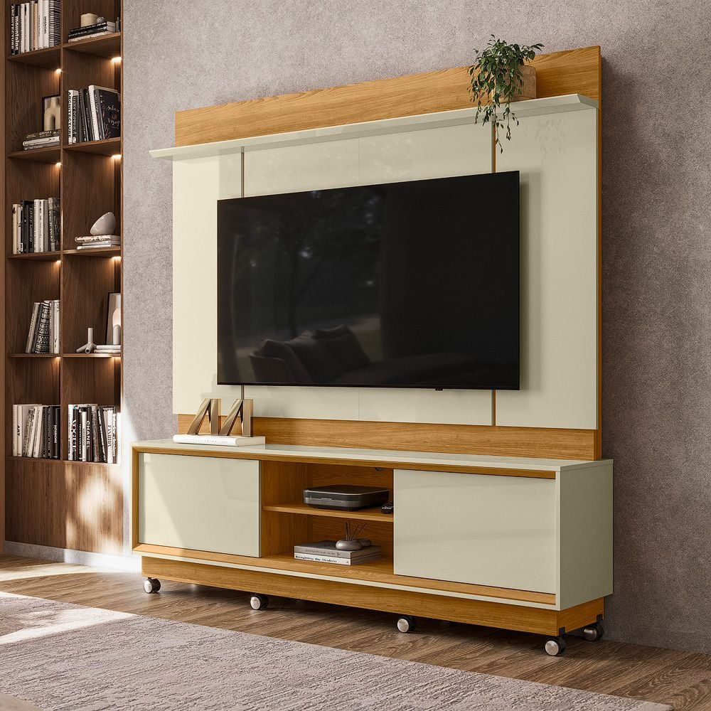 Estante Para Tv 75 Polegadas 192,5cm X 183,5cm Siena Cumaru/opala