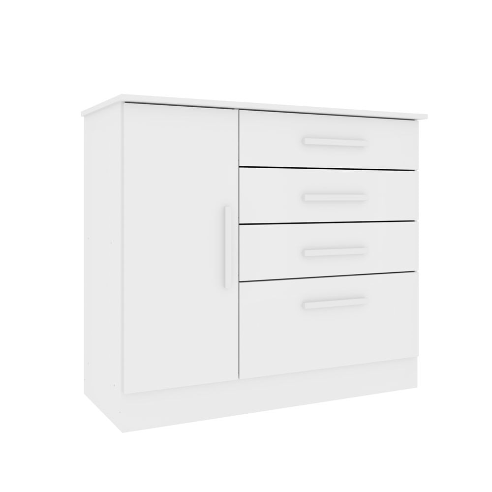 Cômoda 4 Gavetas Com Sapateira Chicago Tcil