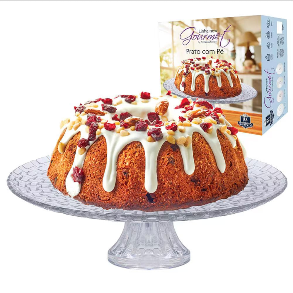 Boleira Ruvolo Bari Em Vidro Com Pé