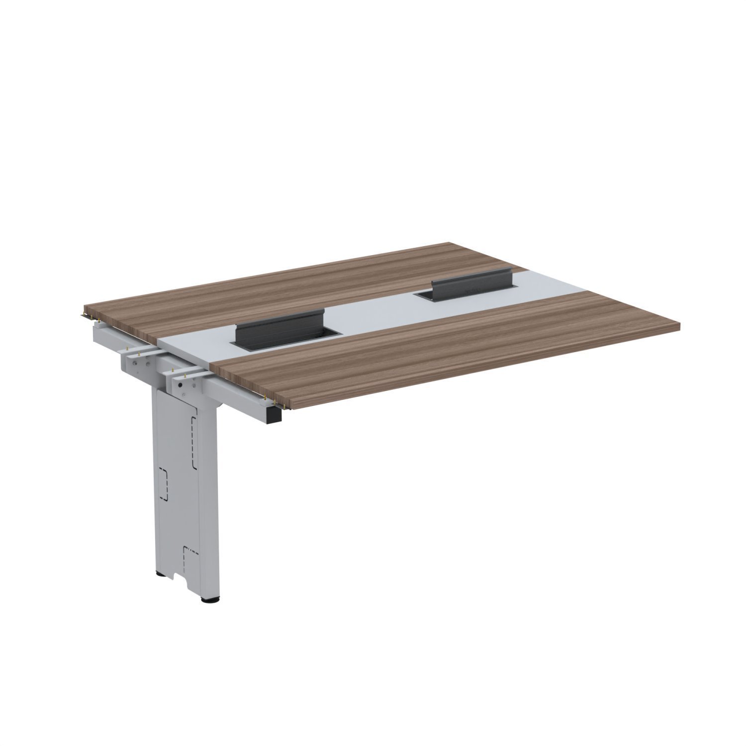Complemento De Mesa Plataforma Para Coworking Para 2 Pessoas 140x120 Walnut/cinza