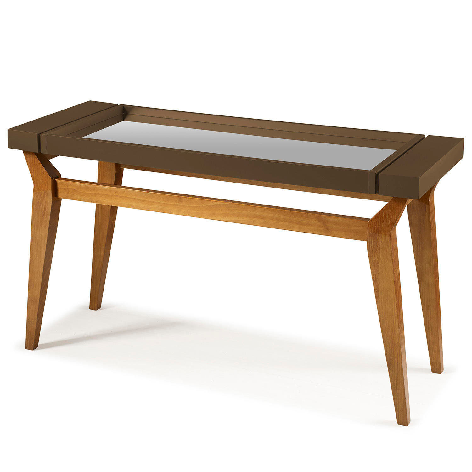 Aparador com Espelho Crystal Maxima Nogal/Marrom Escuro