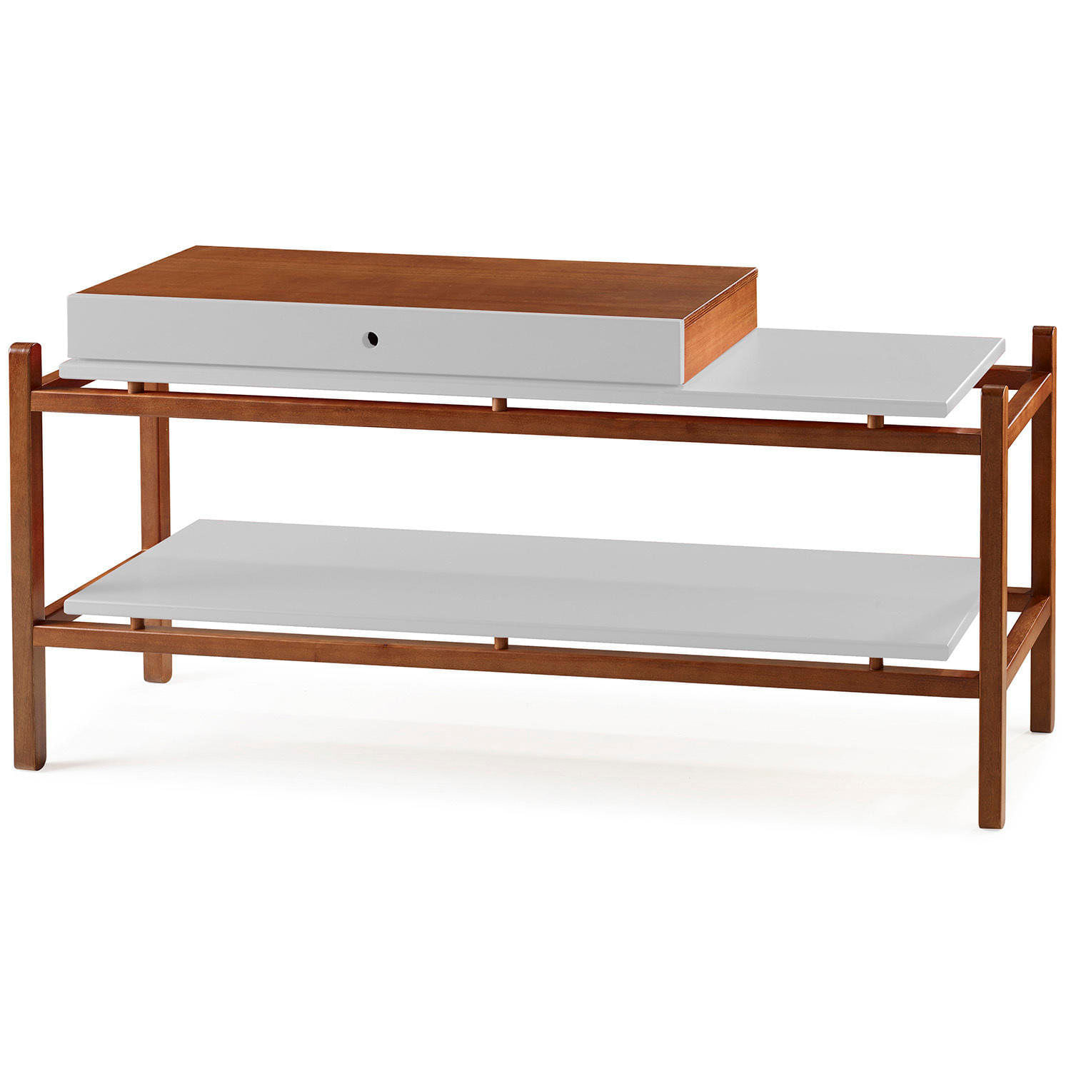 Aparador 1 Gaveta Uno Maxima Cacau/Branco