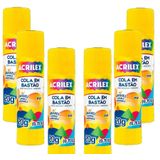 Cola Bastão Escolar Incolor 20g Pacote Com 6 - Acrilex