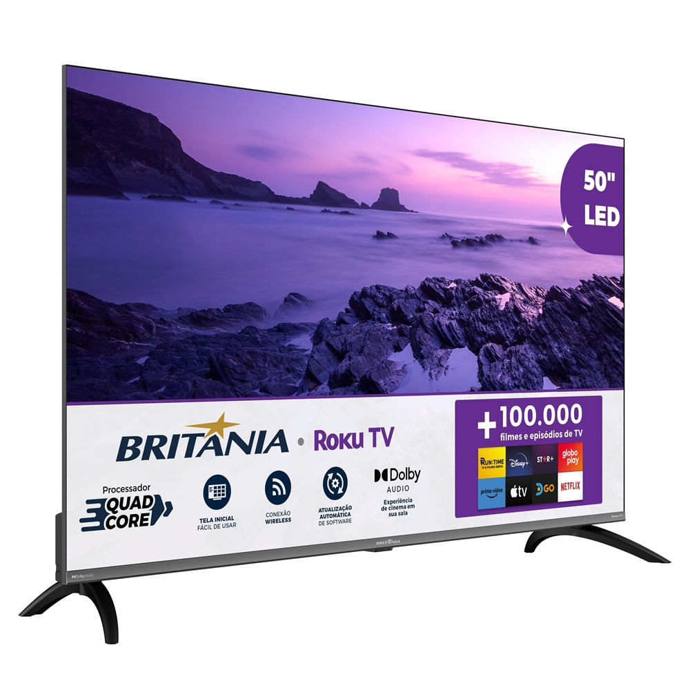 Smart Tv Britânia 50 Polegadas 4K Led B50cra