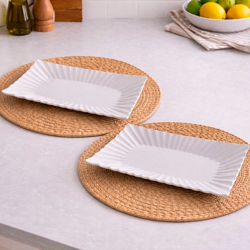 Travessas Petisqueiras Retangular Cerâmica 29x16cm Kit 2pçs - imagem 2