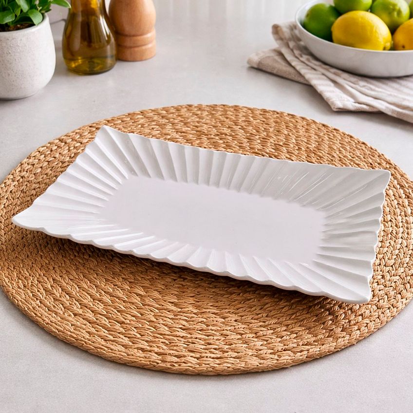 Travessas Petisqueiras Retangular Cerâmica 29x16cm Kit 2pçs - imagem 3