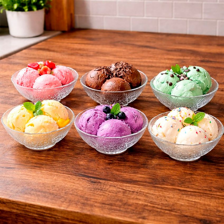 Jogo Tigelas Sobremesa Sorvete Bowl Vidro De 180ml Kit 6pçs - imagem 3