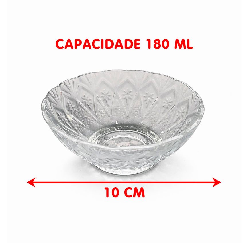 Jogo Tigelas Sobremesa Sorvete Bowl Vidro De 180ml Kit 6pçs - imagem 5