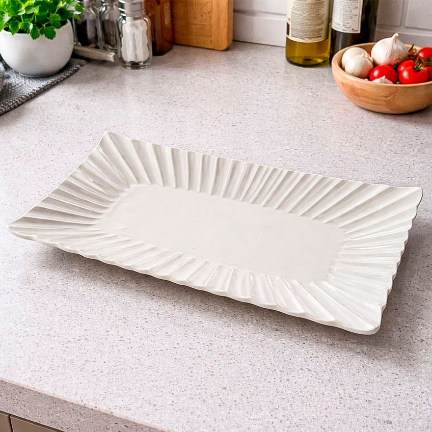 Travessas Retangular Petisqueiras Cerâmica 24x14cm Kit 2pçs - imagem 5