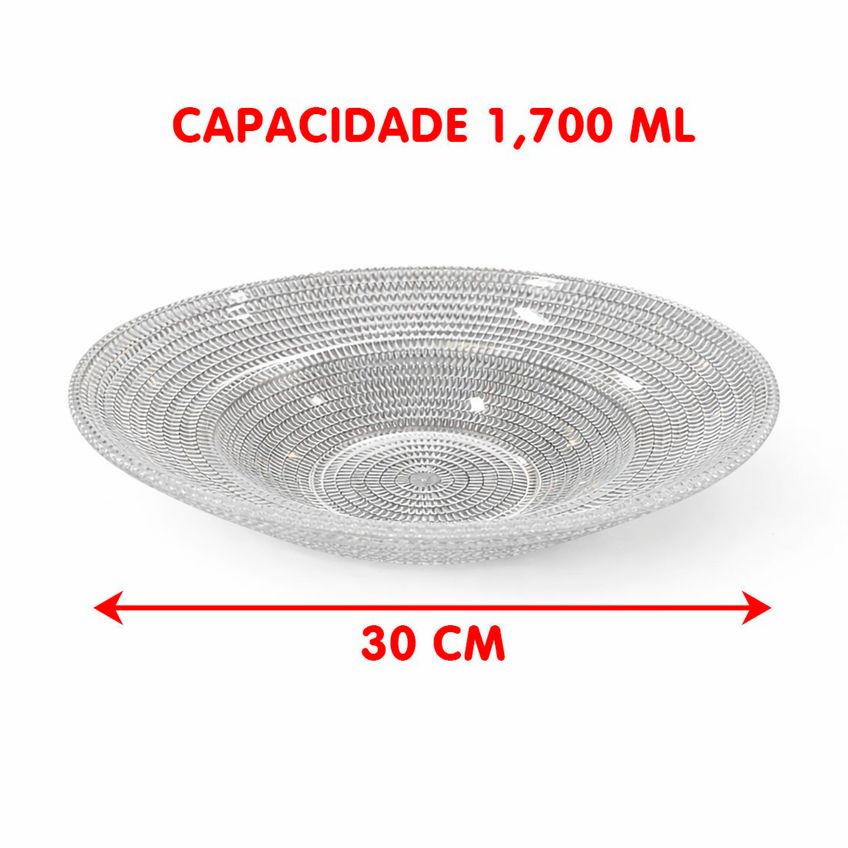 Fruteira Saladeira Redonda Vidro Centro Mesa Cozinha 1,700ml - imagem 4