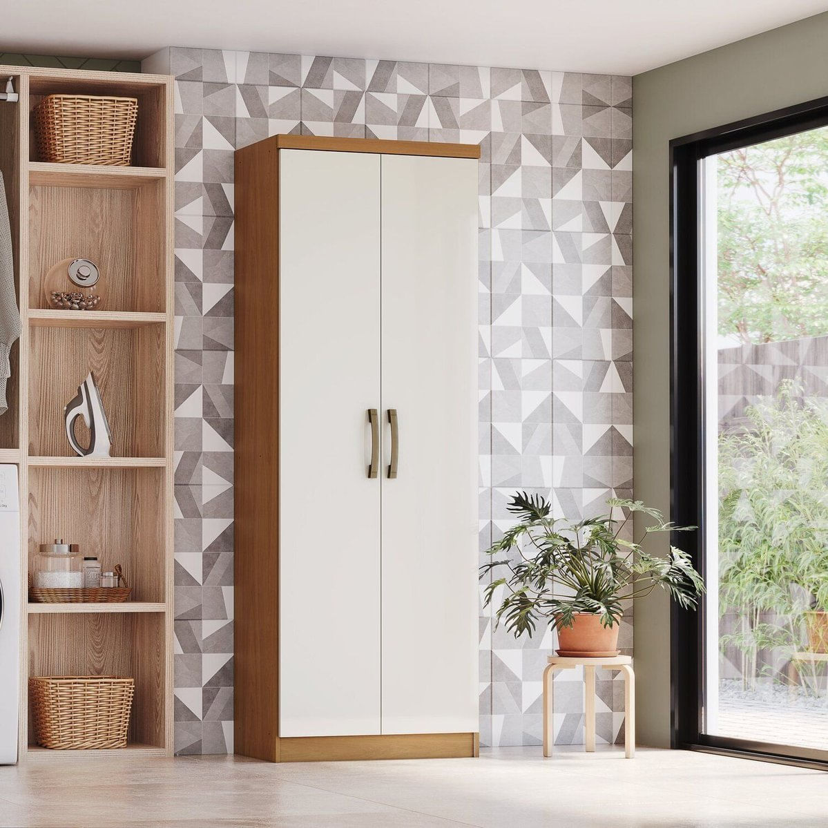 Armário Multiuso 2 Portas Margarida Cinamomo/Off White