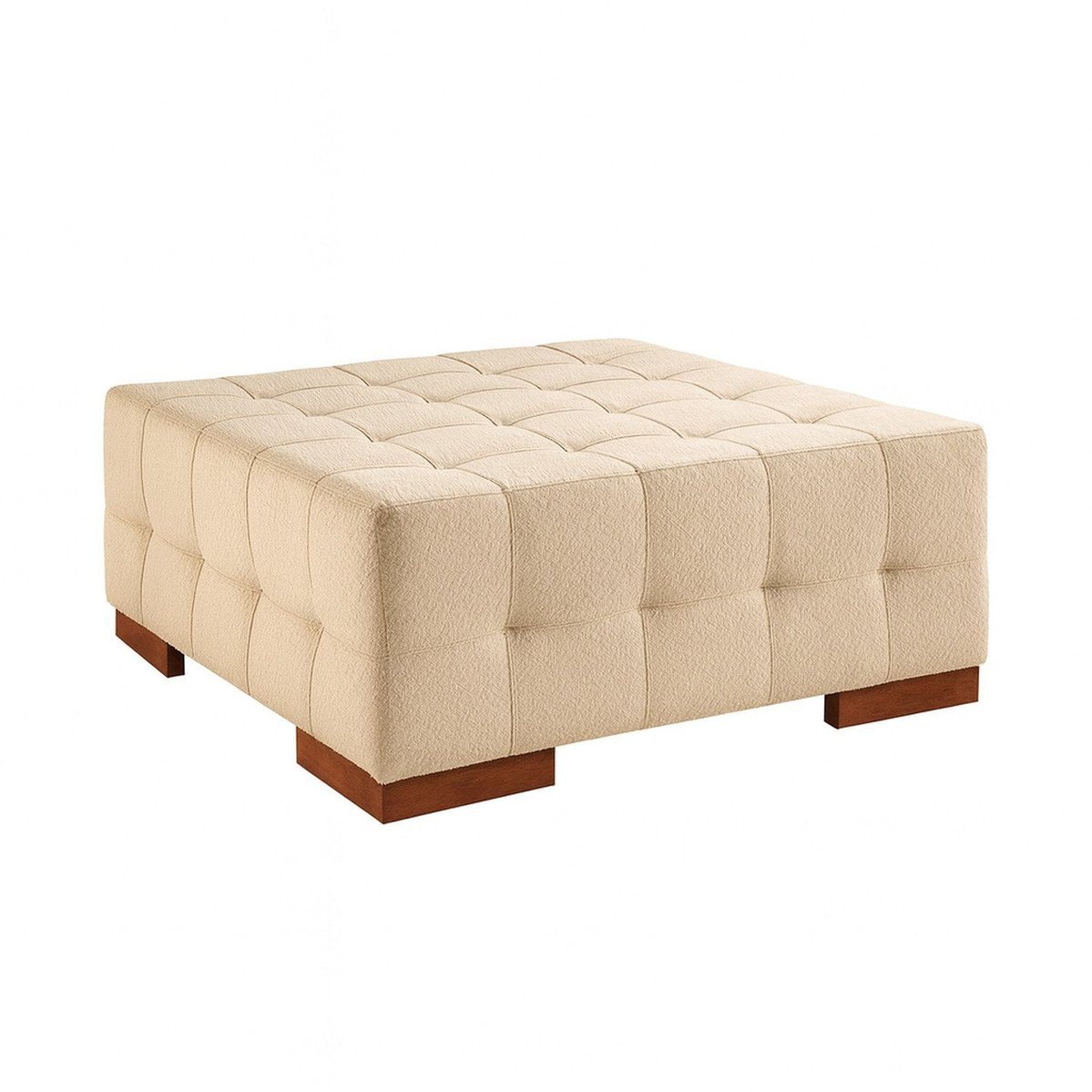 Puff Para Sala De Estar Boucle Karen Bege