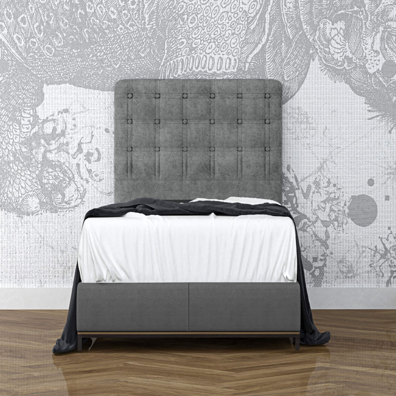 Cabeceira Solteiro Estofada Sofisticalle Espresso Móveis