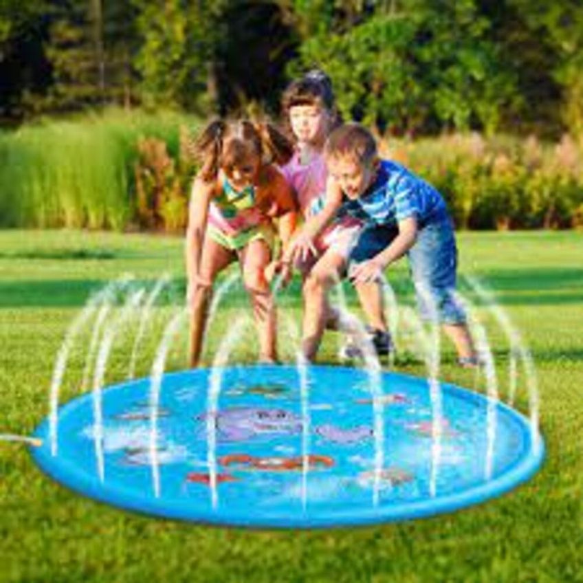 Piscina Infantil Inflavel Com Chafariz Brinquedo Agua Tapete Pulverizador Refrescante Criança Bebe Almofada - imagem 4