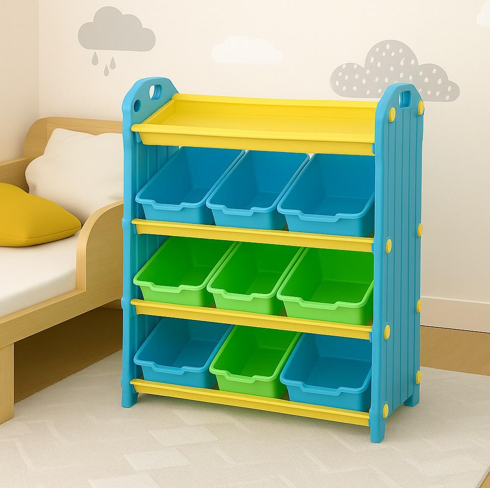 Organizador Infantil Estante Colorida Com Gavetas E Nichos Para