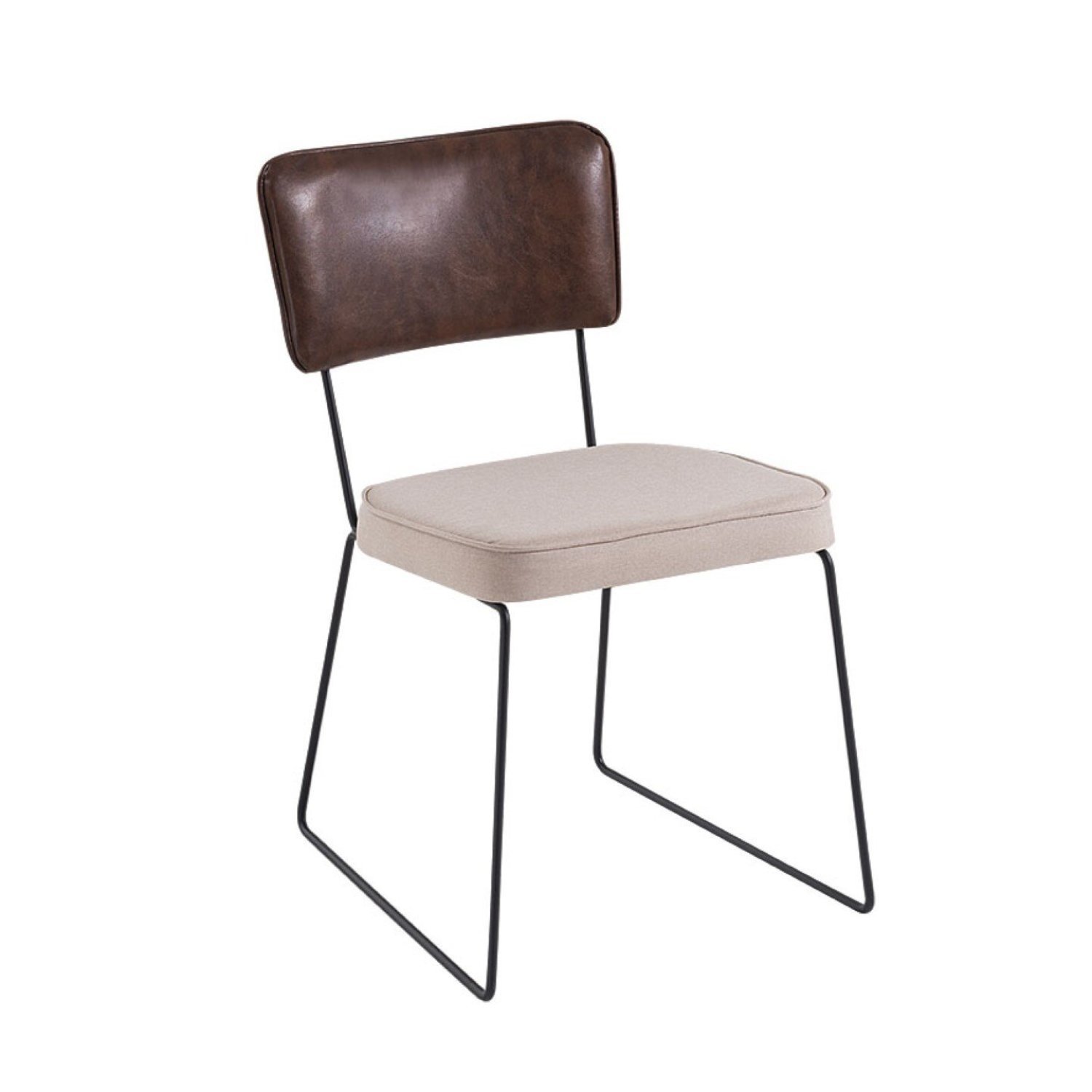 Cadeira Em Aço Veneza Daf Mobiliário Bege/marrom