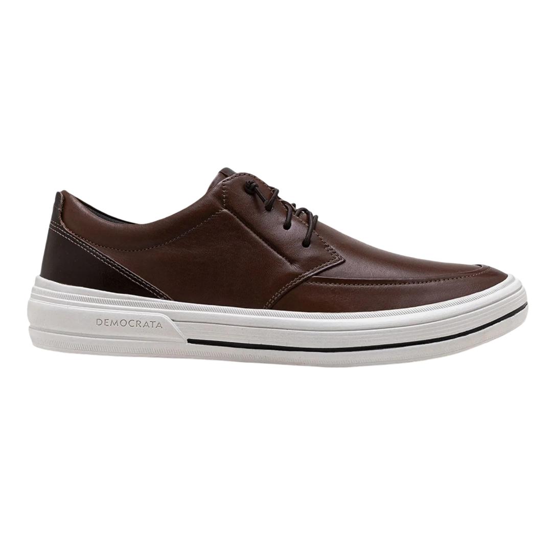 Sapatenis Democrata Clay Couro Ref 290302-2 Marrom Escuro 43