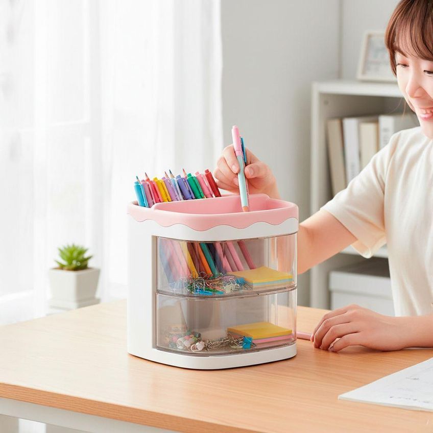 Organizador De Mesa Porta Caneta Armazenamento Multiuso - Praticidade E Estilo Para Seu Escritório - imagem 2