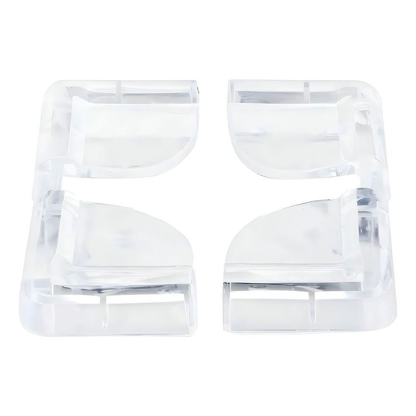 Protetor De Quina Mesa 4 Unidades Em Silicone Transparente Segurança Para Móveis E Ambientes Domésticos - imagem 3