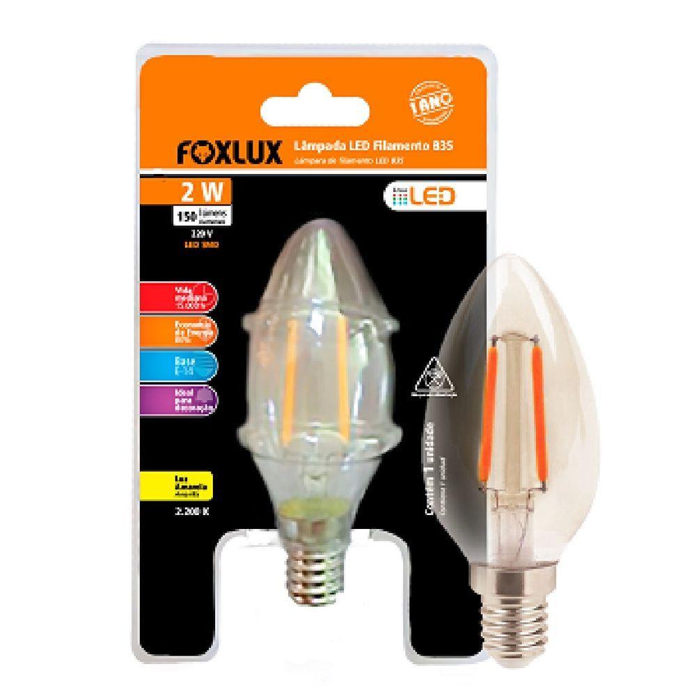 Lâmpada De Filamento Foxlux Vela B35 E-14 2W 220V - Carrefour