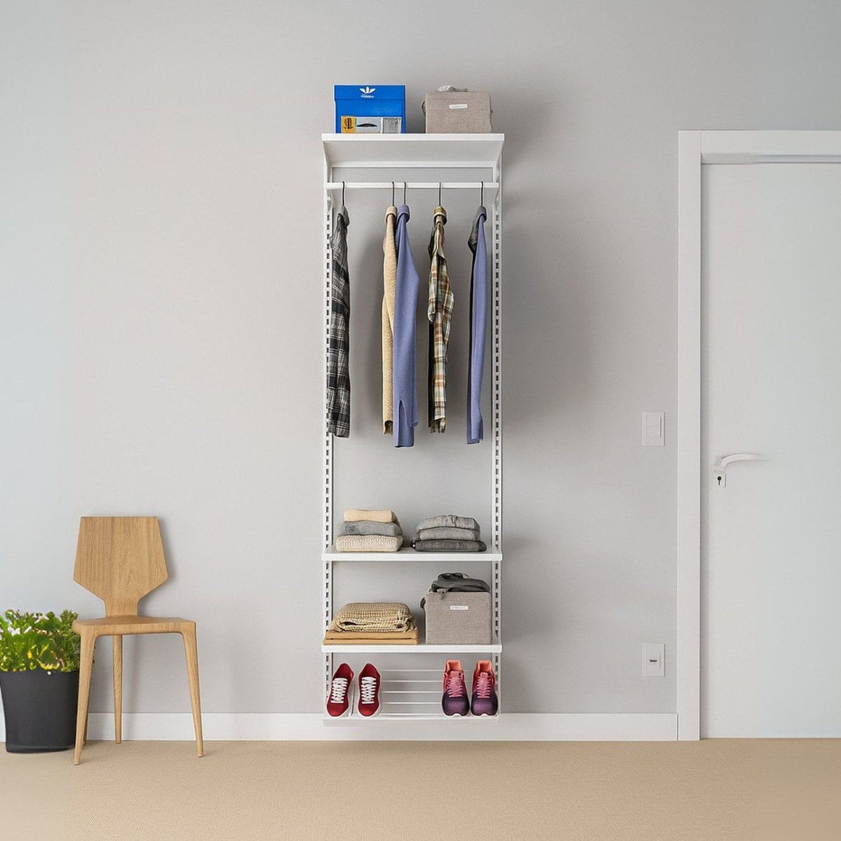 Closet Aberto Modular Para Solteiro 65cm Legacy 10 Branco