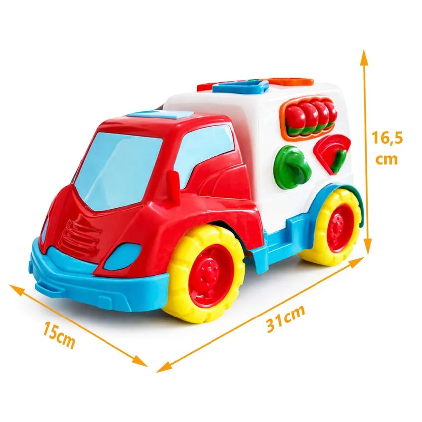 Brinquedo Carrinho Didático Bebe Peças De Encaixar - Samba Toys - Caminhão Carro Bebe Carrinho - Panami - imagem 3
