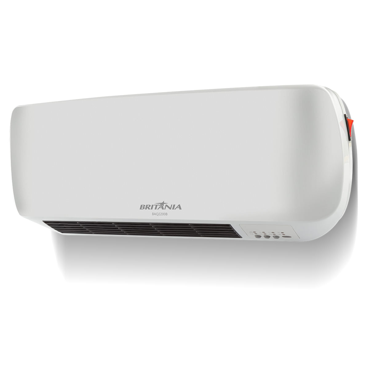 Aquecedor De Parede Britânia 2 Em 1 Com Timer Baq2200b Branco