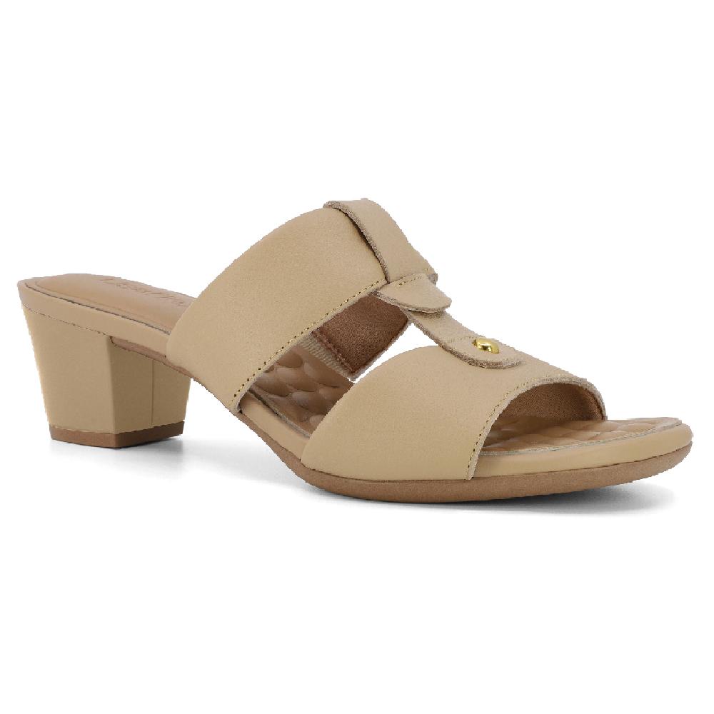 Tamanco Usaflex Salto Bloco Ref Ud28001 Bege 37