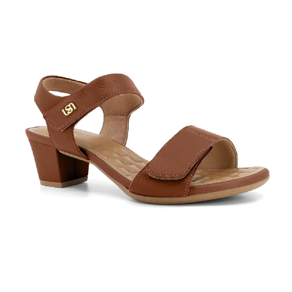 Sandalia Usaflex Salto Bloco Ref Ud28004 Marrom 38