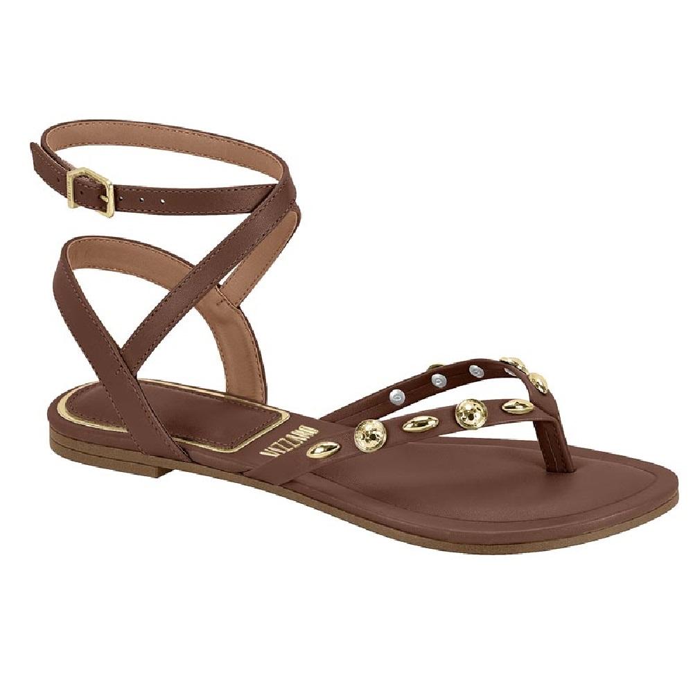 Sandalia Vizzano Rasteira Ref 6528.108.7286 Marrom Escuro 36