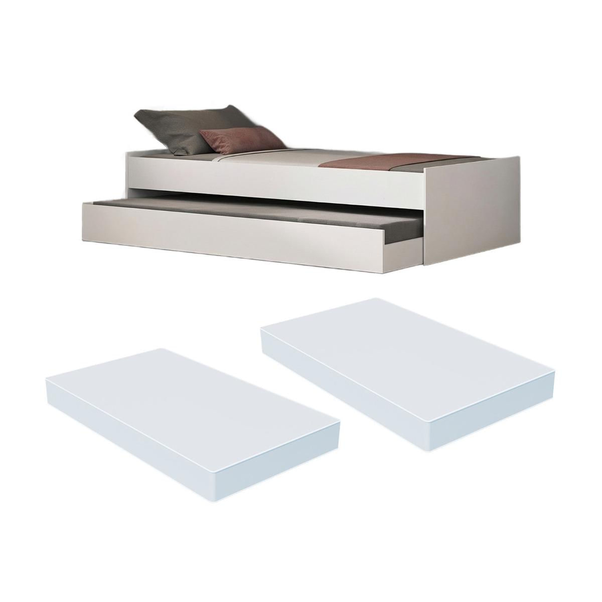 Bicama Solteiro Com Colchões Inclusos Multimóveis Mp4780 Branco