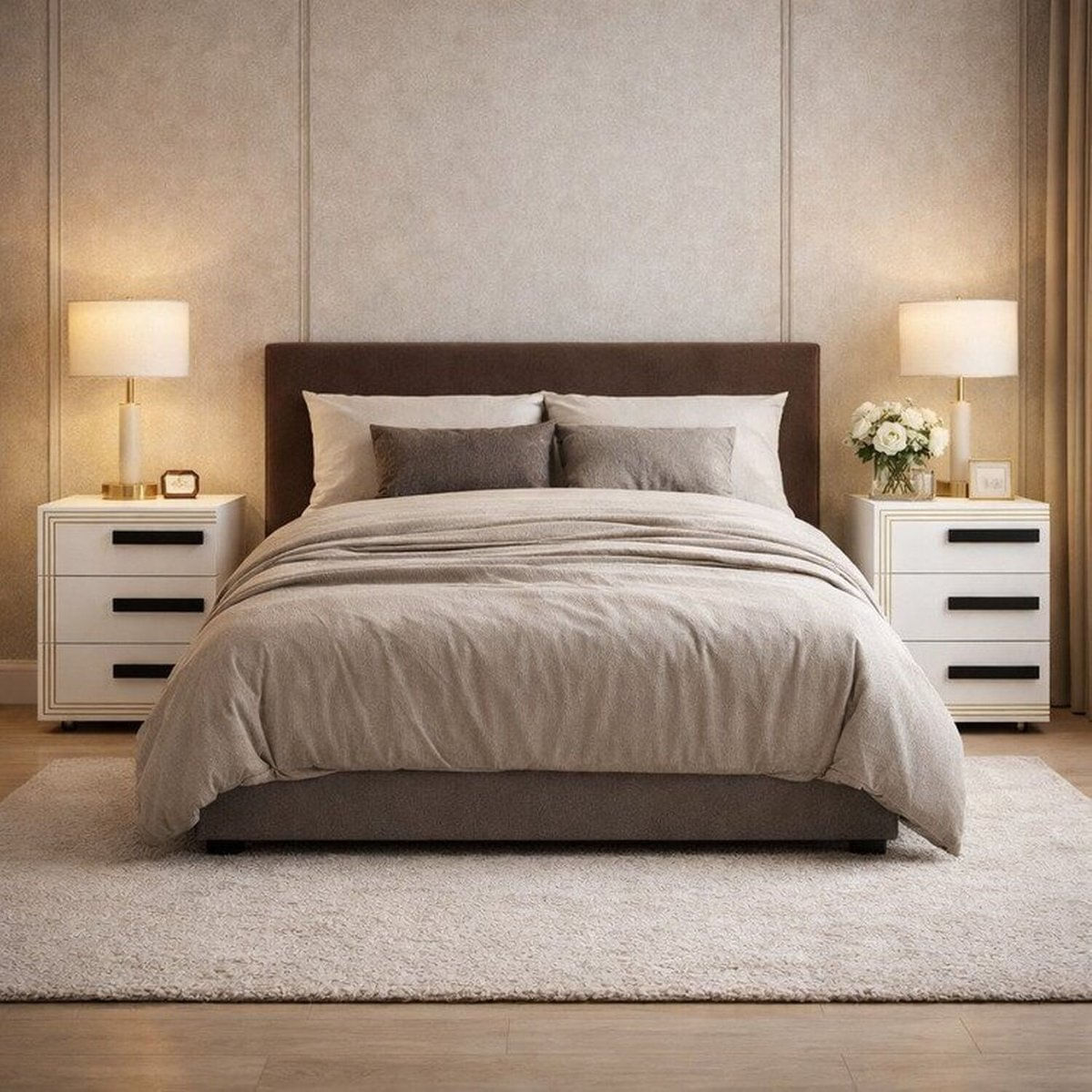 Conjunto 2 Mesas De Cabeceira Valência Branco