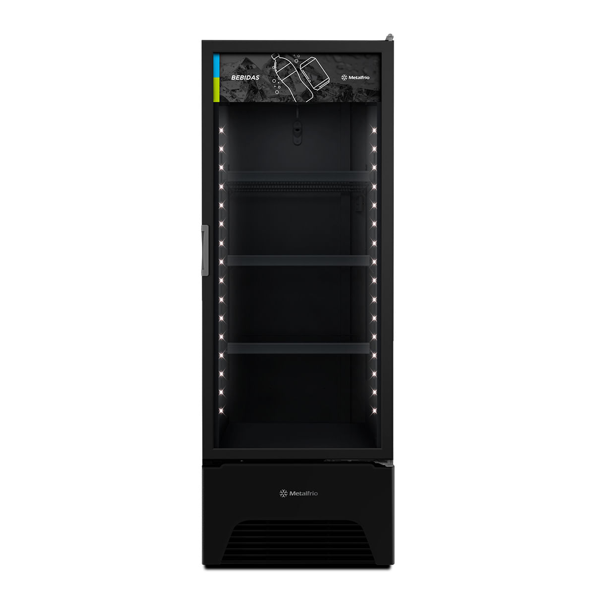 Visa Cooler Refrigerador Expositor De Bebidas Vertical 2 A 8ºc 370l Vb40ah 220v All Black 220v