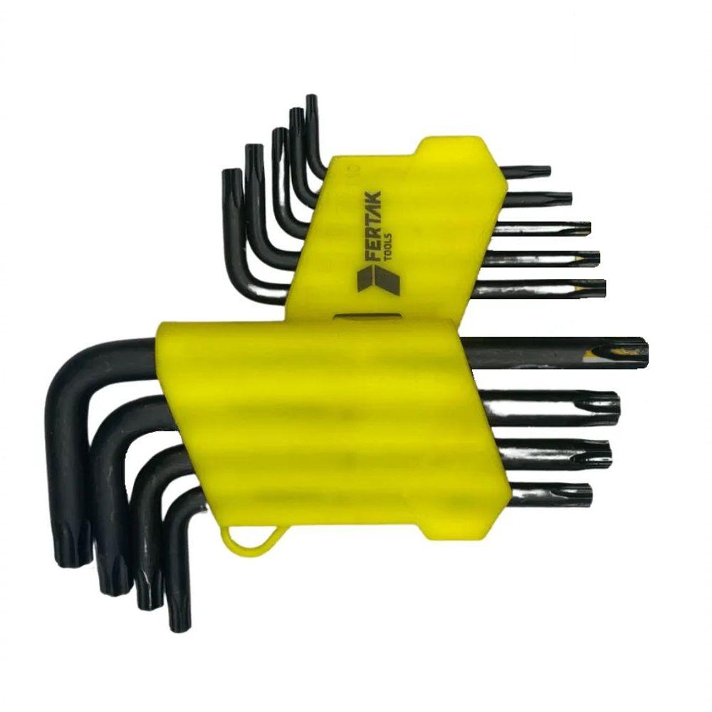tataty Jogo De Chave Torx Curta Tipo L T10-T50 9 Peças Fertak 2409