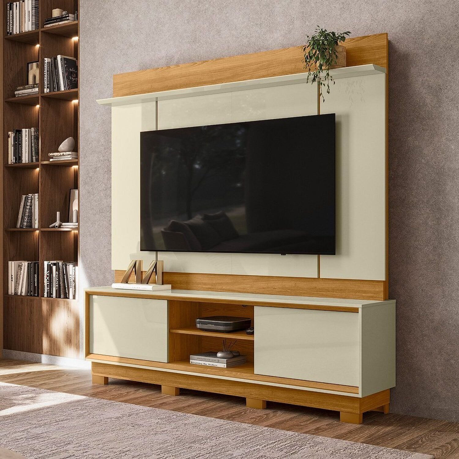 Estante Para Tv 75 Polegadas 191cm X 183,5cm Siena Cumaru / Opala