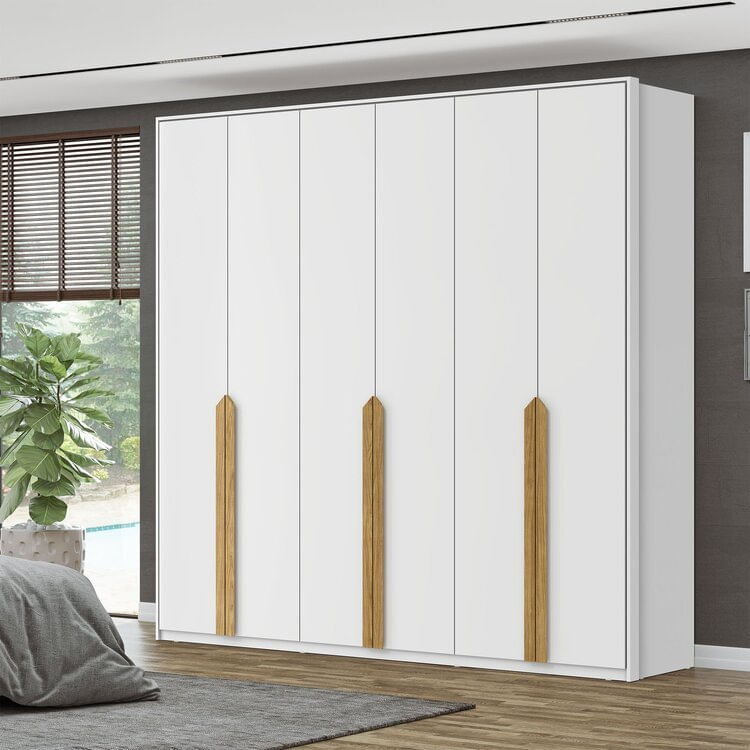 Guarda Roupa 6 Portas Barcelona Branco