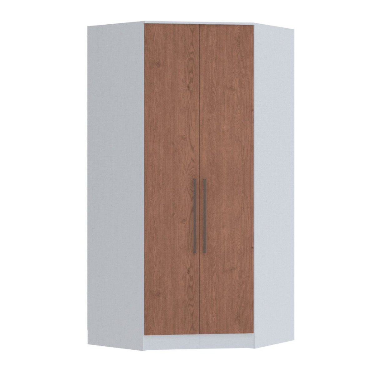 Guarda-Roupa Canto Closet Com 2 Portas E 2 Gavetas Mdf Requinte+ Branco/Macadâmia