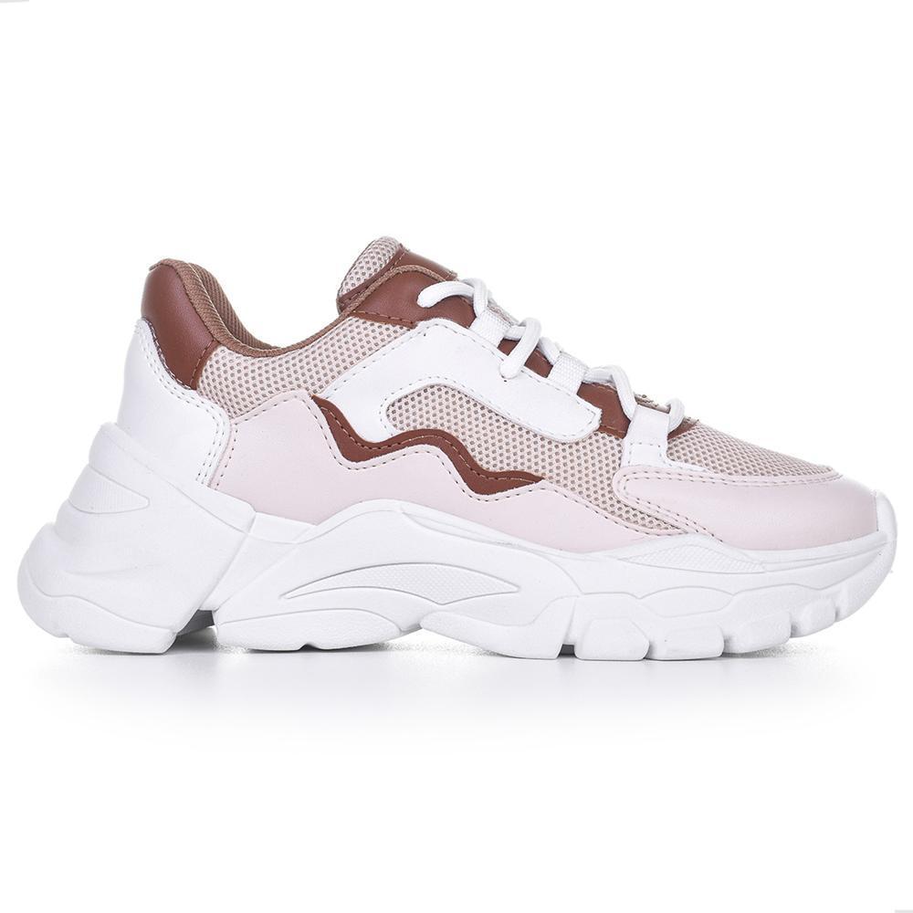 Tênis Feminino Chunky Dia A Dia Branco/Marrom 34