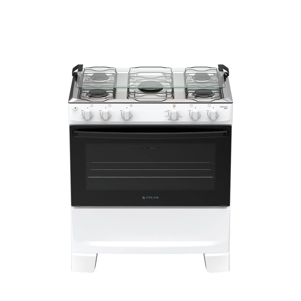 Fogão 5 Bocas Atlas Mônaco Plus Automático Mesa Inox