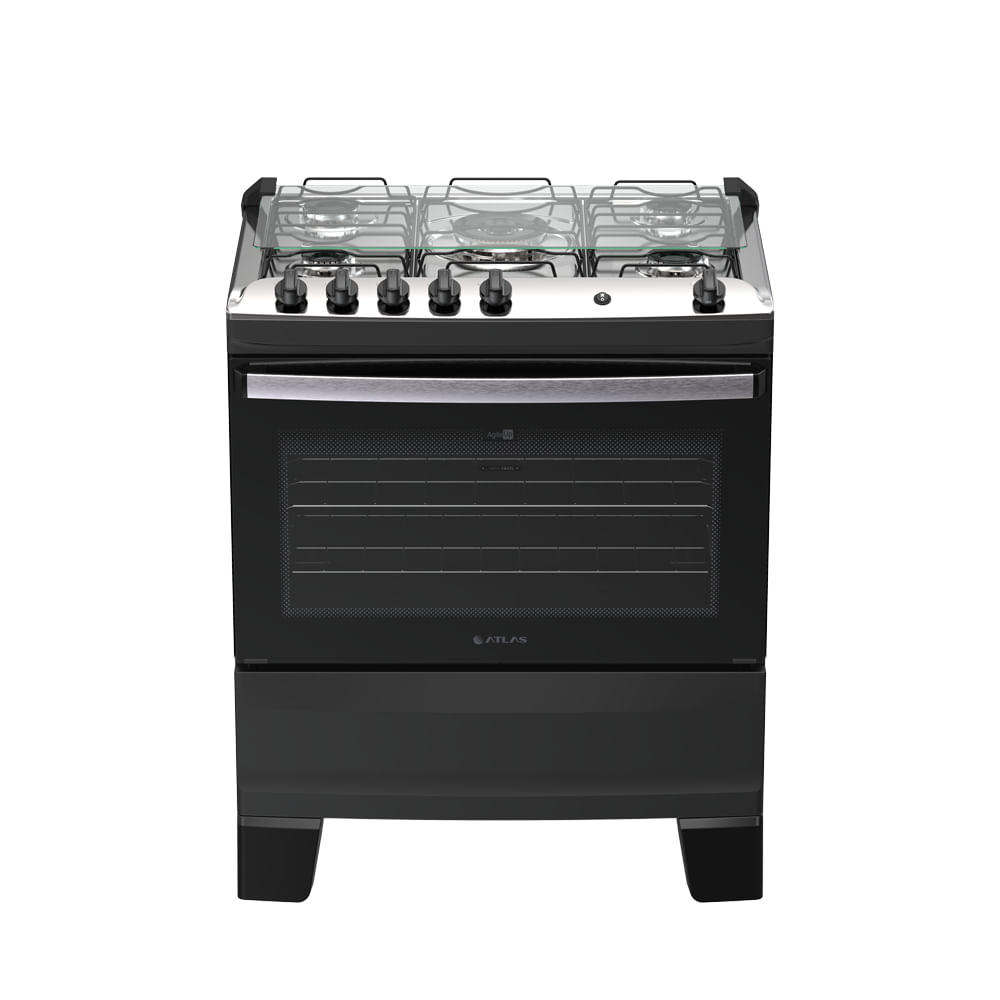 Fogão 5 Bocas Atlas Agile Up Automático Mesa Inox