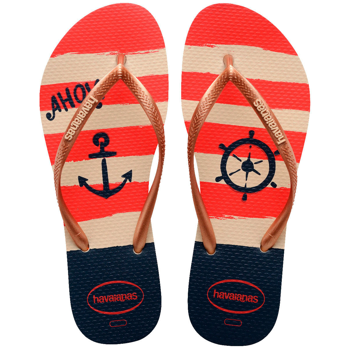 Chinelo Havaianas Slim Nautical Gold