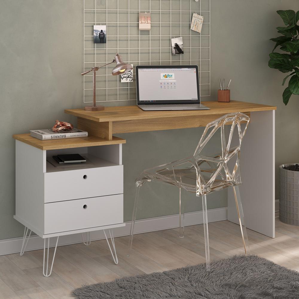 Escrivaninha Plus 2 Gavetas Olmo/branco Artany