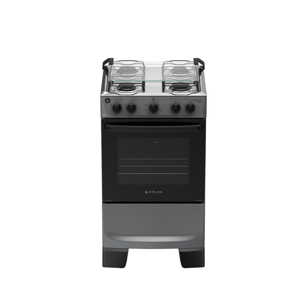 Fogão 4 Bocas Atlas Mônaco Plus Titanium - Bivolt - 300002023