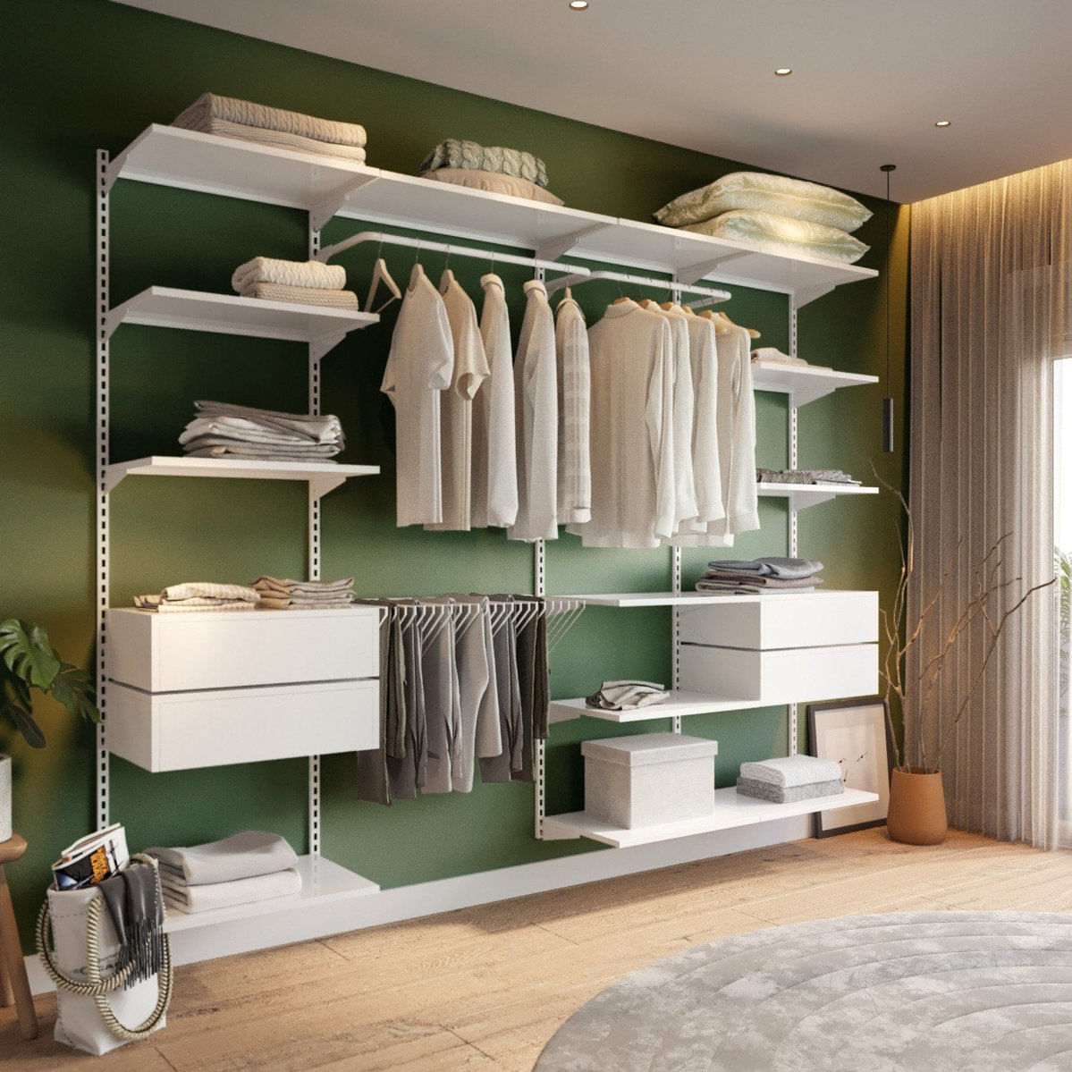 Closet Aberto Modular Para Casal 265cm Eternity Branco