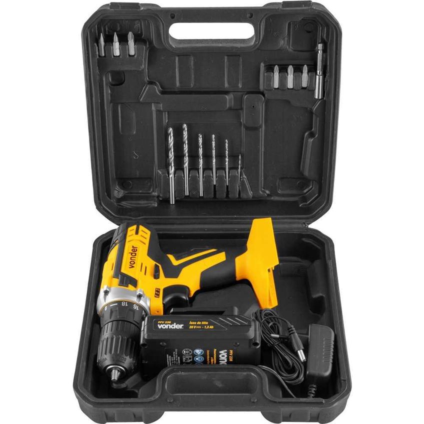 Parafusadeira Furadeira Bateria 20v Bivolt Pfv238 Com Maleta E Acessórios - Vonder - imagem 3