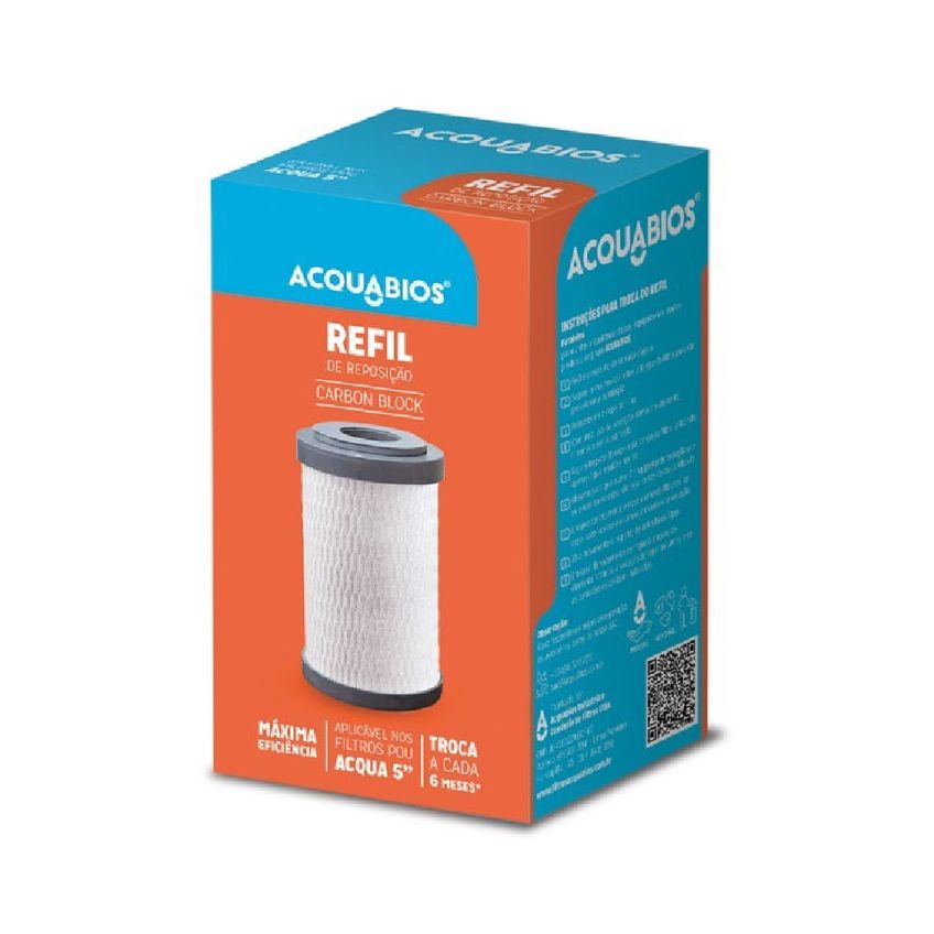 Refil Ponto De Uso Carbon Block 5" Encaixe - 1003-0001 - Acquabios Acquabios - imagem 2