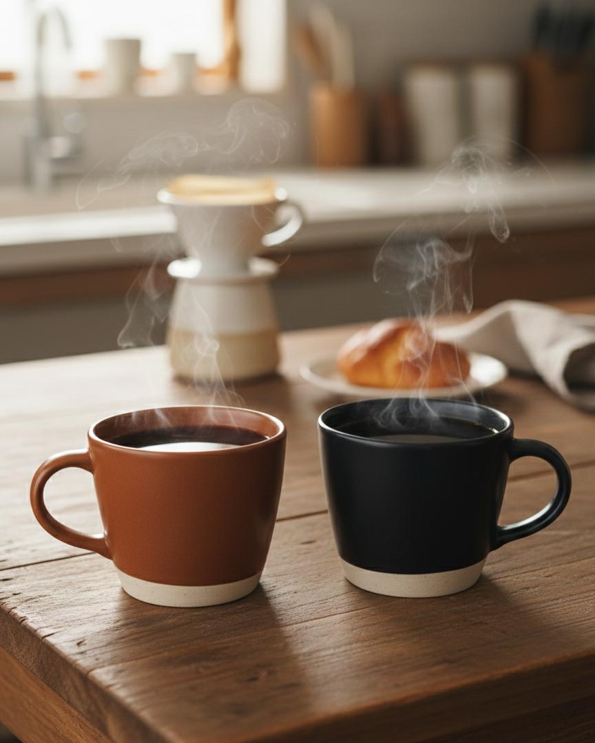 Caneca Em Cerâmica Urban 380ml Minimalista Base Cimento Premium