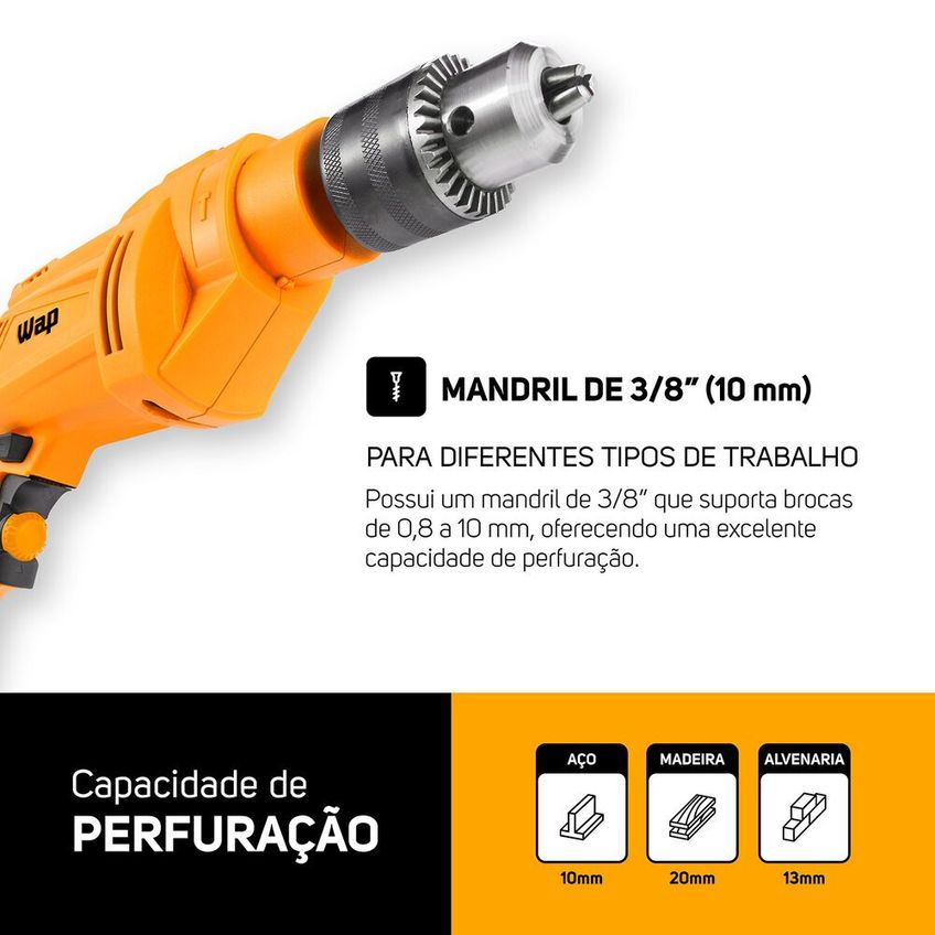 Parafusadeira E Furadeira De Impacto Wf 700k10 W2 11 Acessórios 700w Wap - imagem 5