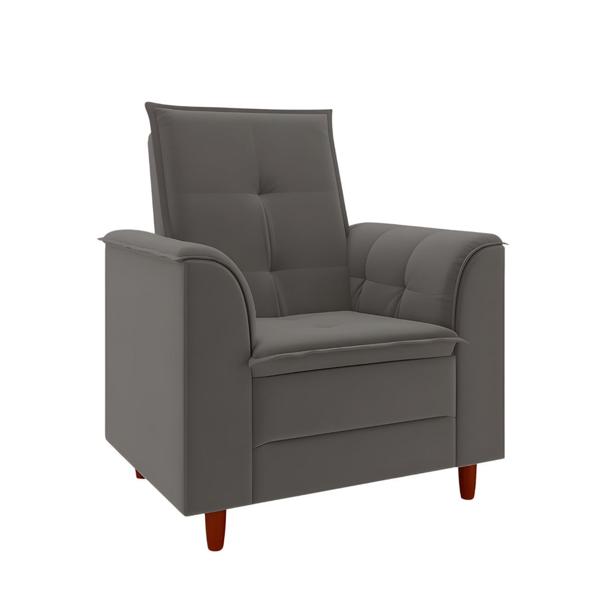 Poltrona Decorativa Estofada Confortável Sala Eloá Suede